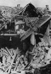Les destructions de la ville de Bitche en 1945.