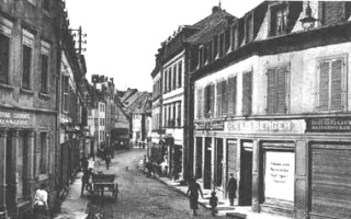 L'actuelle rue du Maréchal-Foch durant l'annexion allemande.