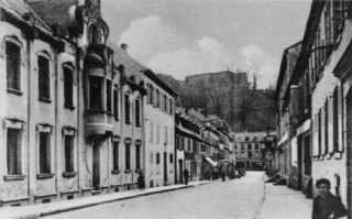La rue de Sarreguemines vers 1930.