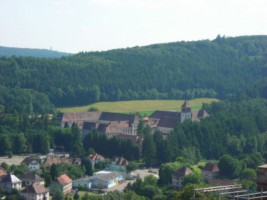 Panorama du collège Saint-Augustin de Bitche depuis le plateau supérieur de la citadelle.