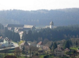 Le collège Saint-Augustin de Bitche depuis la citadelle.