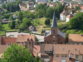 L'église protestante depuis la citadelle.