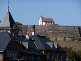 La gare et la citadelle de Bitche.