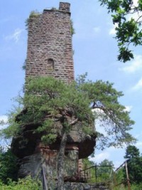 Les ruines de la tour-donjon.