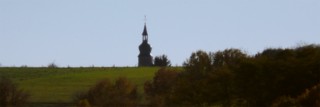 Le clocher de l'église Saint-Wendelin de Liederschiedt.