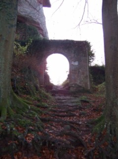 L'arche d'entrée des ruines du Falkenstein.