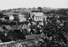 Le village et l'église en 1945.