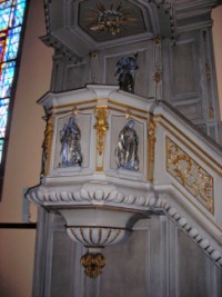 La chaire à prêcher de l'église de Schorbach.