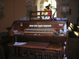 La console de l'orgue Harpfer-Erman de Siersthal.