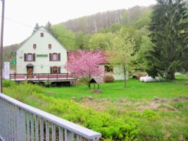 De l'autre côté de la route nationale, les maisons du hameau dépendent administrativement de la commune de Petit-Réderching.