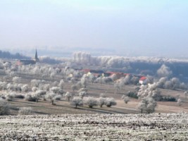 Le village de Loutzviller sous le givre.