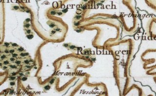 Le village sur la carte de Cassini, établie entre 1745 et 1748.