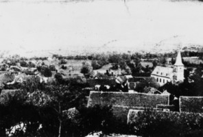 Vue générale du village de Rimling depuis le nord-ouest.