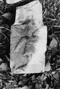 Un personnage ailé est représenté sur la partie haute du fût (photographie du service régional de l'inventaire).