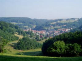 Panorama du village de Walschbronn, niché au croisement de trois vallées.
